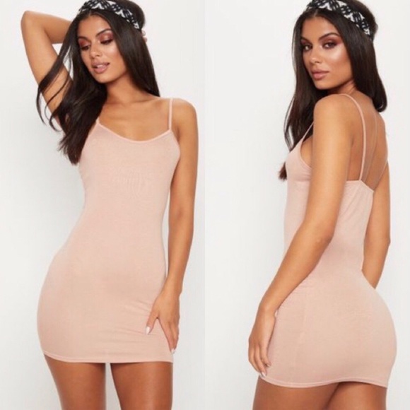 PrettyLittleThing Dresses & Skirts - PLT Basic Nude Strappy Bodycon Dress 0